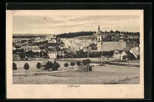 AK Löffingen, Ortsansicht mit Kirche
