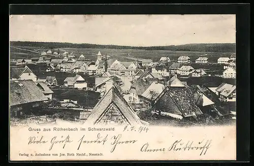 AK Röthenbach i. Schwarzwald, Totalansicht aus der Vogelschau