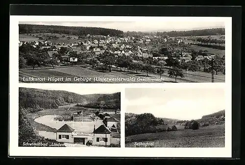 AK Hilgert i. Unterwesterwald, Gesamtansicht mit Schwimmbad