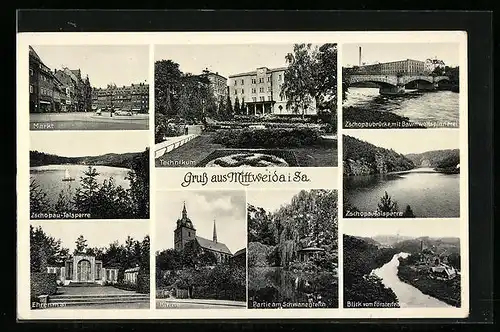 AK Mittweida i. Sa., Technikum, Zschopau-Talsperre, Ehrenmal