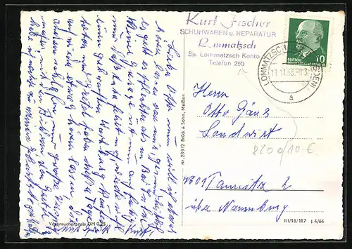 AK Lommatzsch i. Sa., Döbelner Strasse