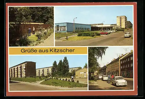 AK Kitzscher /Kr. Borna, Trageser Strasse, Neubaugebiet, August-Bebel-Strasse