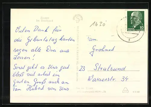 AK Zossen, Partie im Stadtpark