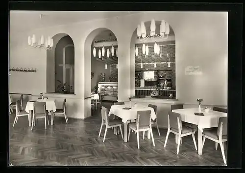 AK Bad Lausick, Kurbad, HO-Nichtraucher-Kurcafé mit Milchbar