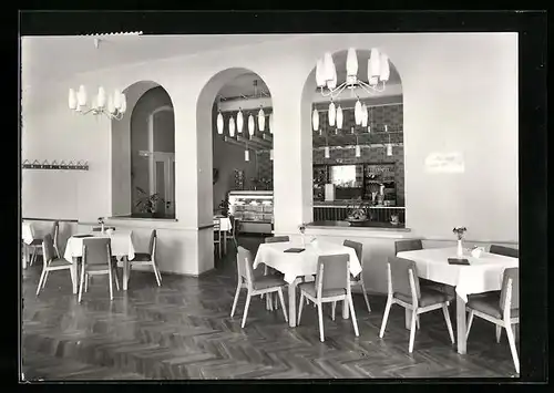 AK Bad Lausick, Kurbad, HO-Nichtraucher-Kurcafé mit Milchbar