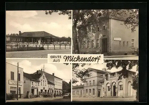 AK Michendorf, Raststätte, Postamt, Potsdamer Strasse, Bahnhof