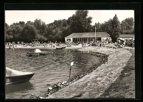 AK Caputh, Strandbad mit Gästen