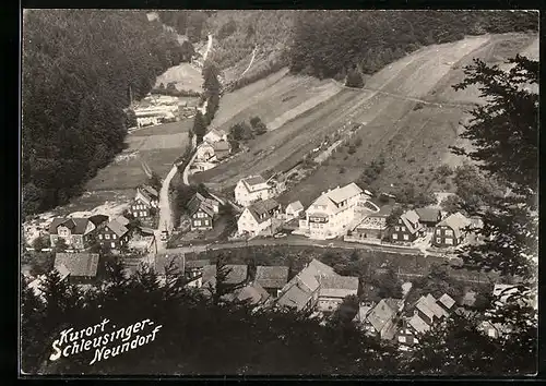 AK Schleusinger-Neundorf, Ortsansicht aus der Vogelschau