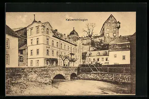 AK Katzenelnbogen i. N., Ortsansicht mit Hotel Bremser