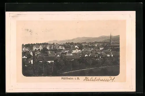 AK Müllheim i. B., Ortsansicht aus der Vogelschau