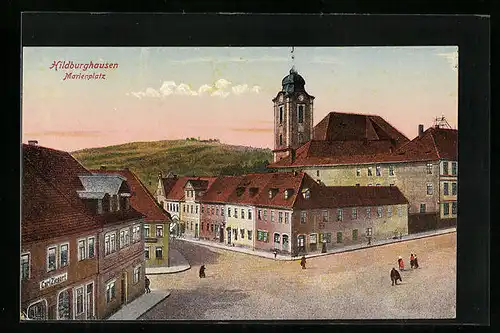 AK Hildburghausen, Partie am Marienplatz