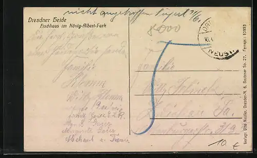 AK Dresden, Fischhaus im König-Albert-Park