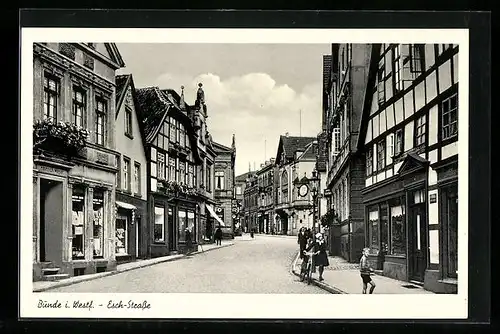 AK Bünde i. Westf., Blick in die Esch-Strasse