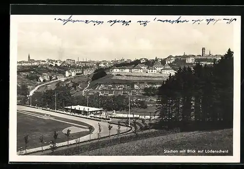 AK Lüdenscheid, Stadion mit Blick auf den Ort