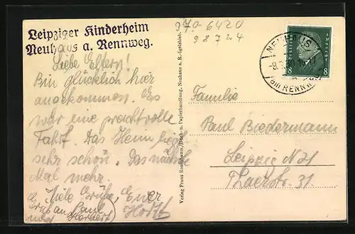 AK Neuhaus a. R.-Igelshieb, Kindererholungsheim der Stadt Leipzig