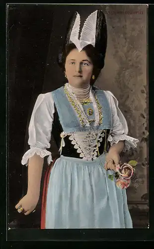 AK Schöne Appenzellerin im Trachtenkleid