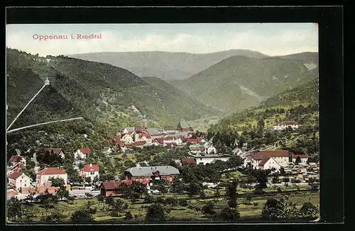 AK Oppenau i. Renchtal, Totale mit Gebirgswand