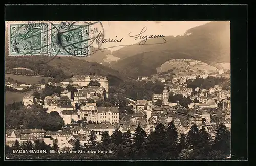 AK Baden-Baden, Blick von der Stourdza-Kapelle