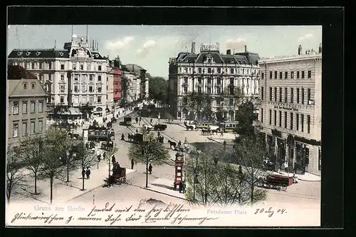 AK Berlin-Tiergarten, Strassenbahnverkehr auf dem Potsdamer Platz