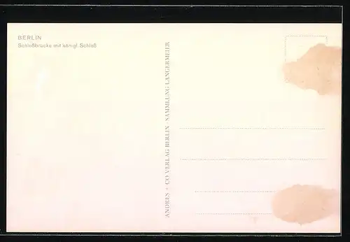 AK Berlin, Schlossbrücke mit Kgl. Schloss