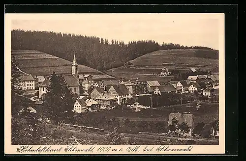 AK Schönwald / bad. Schwarzwald, Totale von der Anhöhe aus gesehen