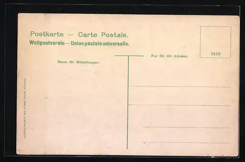 AK Frankenberg i. S., Blick über den Friedenspark mit dem Siegesdenkmal