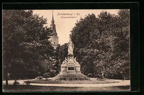 AK Frankenberg i. Sa., im Park vor dem Kriegerdenkmal