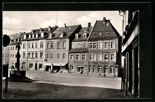AK Frankenberg i. Sa., Platz der Einheit mit dem Marktbrunnen