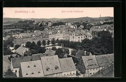 AK Frankenberg i. Sa., Blick von der Stadtkirche auf die Wohnhäuser