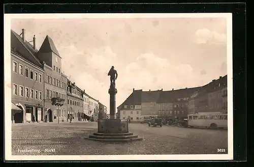 AK Frankenberg i. Sa., am Brunnen auf dem Marktplstz