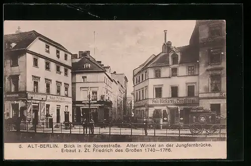 AK Berlin, Blick in die Spreestrasse, Alter Winkel an der Jungfernbrücke