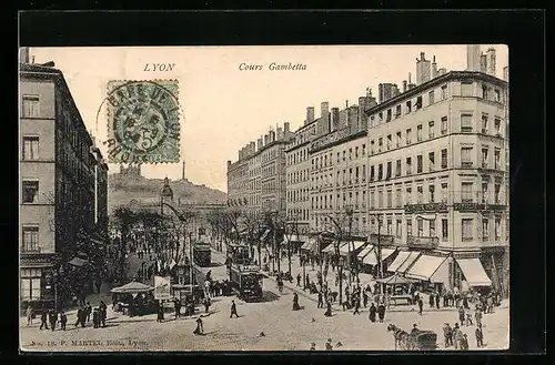 AK Lyon, Cours Gambetta et Tramways