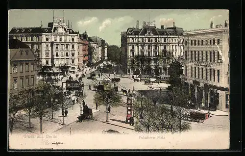 AK Berlin, Strassenbahnen auf dem Potsdamer Platz