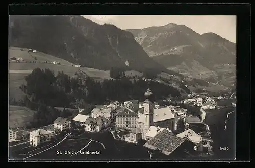 AK St. Ulrich, Panoramablick aus der Vogelschau