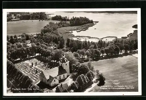AK Viby, Kyrka, Flygfoto, Fliegeraufnahme