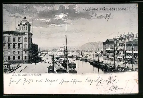 AK Göteborg, Hälsning, Schiffe am Quai