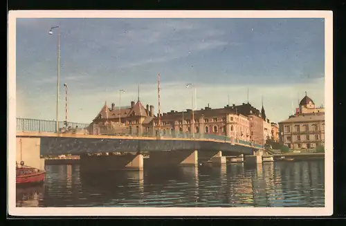 AK Nybron, Härnösand, Partie an der Brücke in die Stadt