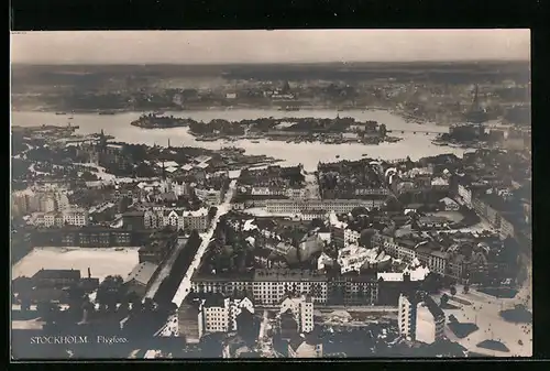AK Stockholm, Generalansicht der Stadt, Fliegeraufnahme