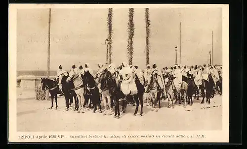 AK Tripoli, Cavaliere berberi in attesa di essere passati in rivista dalle L. L. M. 1928, Arabische Soldat