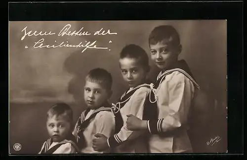 AK Die Söhne des Kronprinzenpaares Wilhelm von Preussen