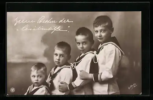 AK Die Söhne des Kronprinzenpaares Wilhelm von Preussen