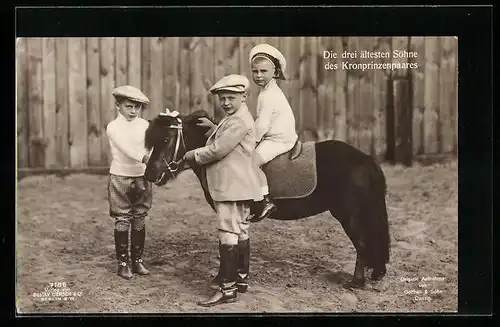 AK Die drei ältesten Söhne des Kronprinzenpaares Wilhelm von Preussen