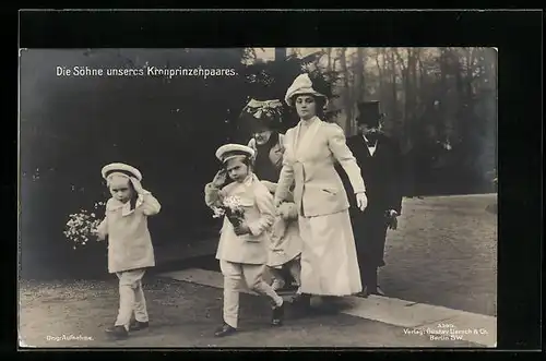 AK Die Söhne des Kronprinzenpaares Wilhelm von Preussen