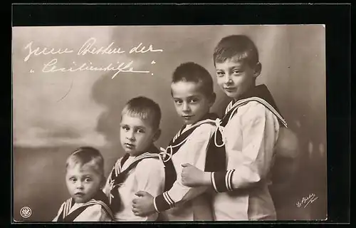AK Die Söhne des Kronprinzenpaares Wilhelm von Preussen