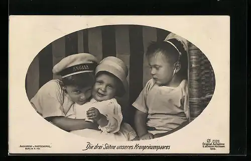 AK Die drei Söhne des Kronprinzenpaares Wilhelm von Preussen