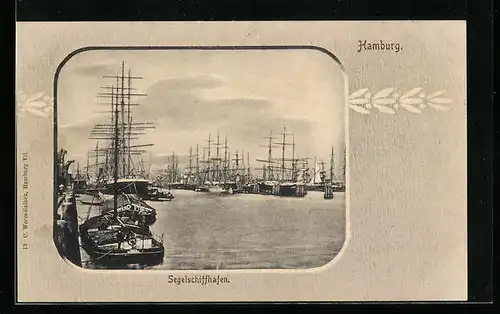 AK Hamburg, Blick in den Segelschiffhafen