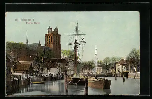 AK Dordrecht, Schiffe im Neuen Hafen
