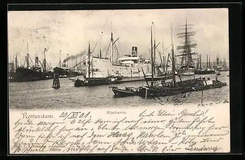 AK Rotterdam, Segelschiffe im Rijnhaven