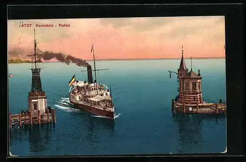 AK Konstanz, Schiff fährt in den Hafen