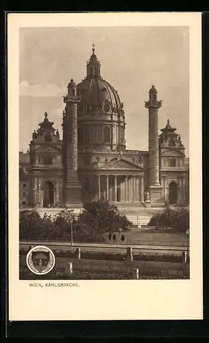 AK Deutscher Schulverein Nr. 254: Wien, Blick auf die Karlskirche